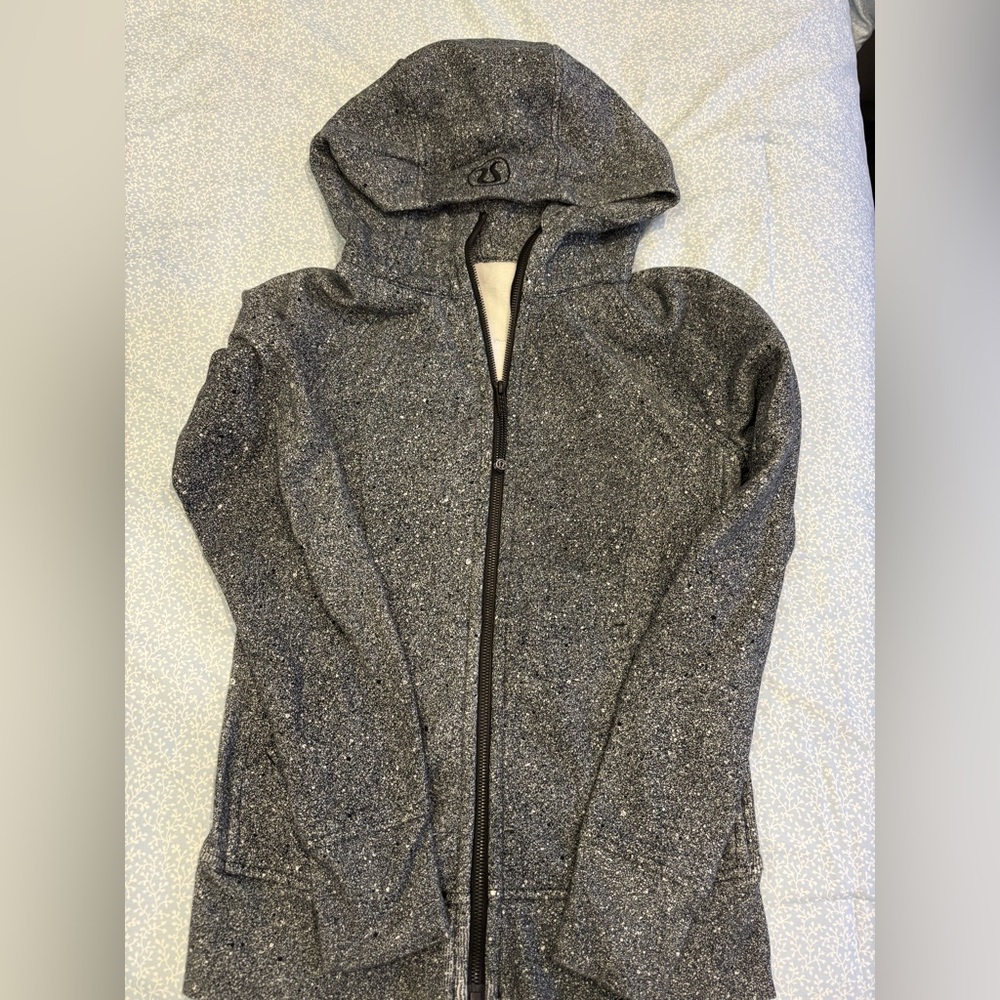 Lululemon Night View Black White Athletic Workout Scuba Hoodie